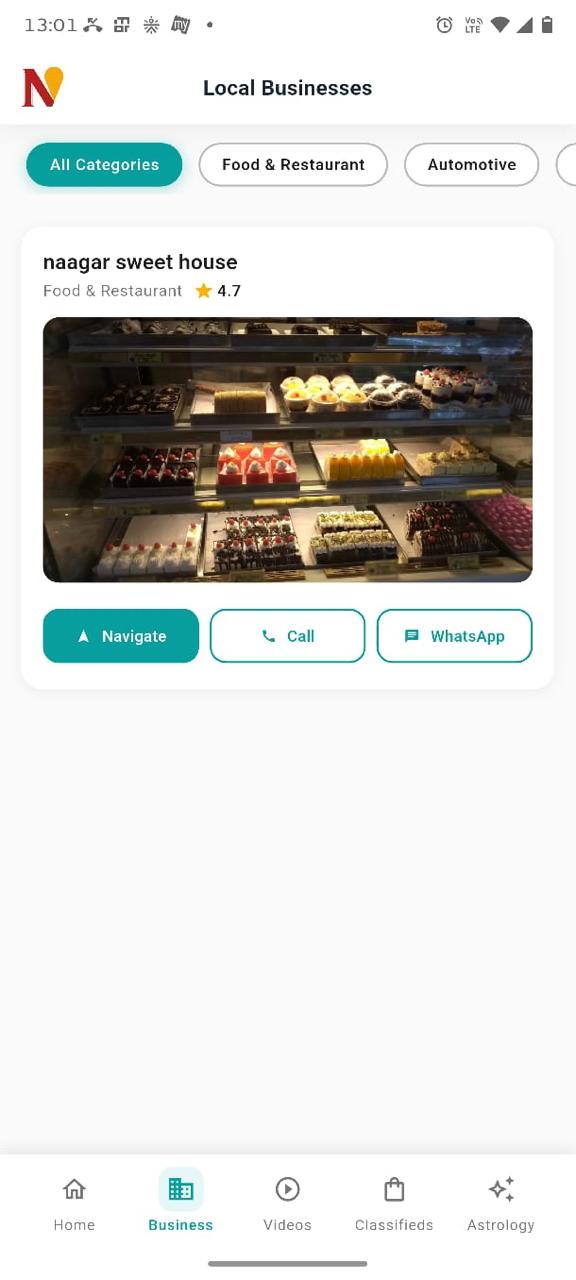 Nagrik businesses screen